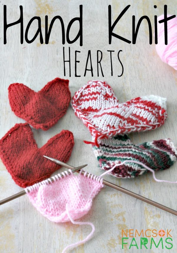 Quick Hand Knit Hearts for Valentine's Day Nemcsok Farms