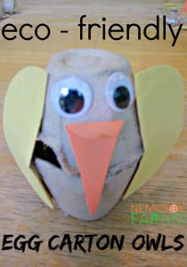 Super Cute Owl Craft made from recyclable egg cartons