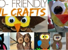 Eco Friendly Owl Crafts made from natural and recyclable materials