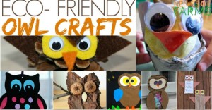 Eco Friendly Owl Crafts made from natural and recyclable materials