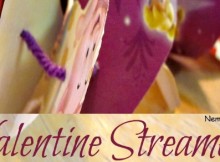 Valentine Streamers made from recycled gift wrap paper.