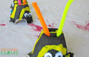 Recycle Egg Cartons into these adorable Super Bees - and learn about what Bees do!