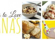 51 ways to love bananas, in breads, muffins, scones, cookies, squared, brownies, cakes, waffles, pancakes, even. Ice. Cream.