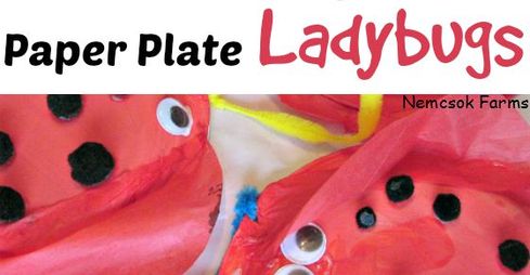 Too cute and way fun Paper Plate Ladybug Recycled Materials Inspired by Nature Craft for Kids