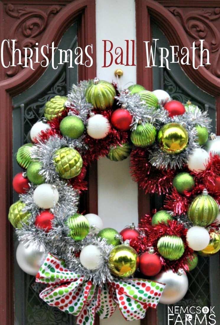 wreath out of christmas balls