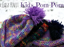 Quick and Easy Kid's Pom Pom Hat Free Knitting Pattern DIY Project
