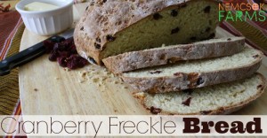 Cranberry 'Freckles' sweeten up this super easy soda bread and it's perfect for snacking, and just as special with a cup of coffee.