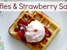 Homemade Waffles with a delightful strawberry sauce - not just for breakfast