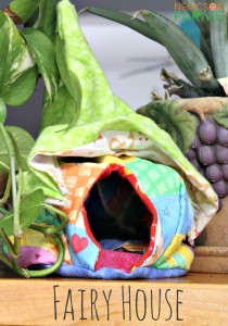 DIY Fairy House with fabric scraps