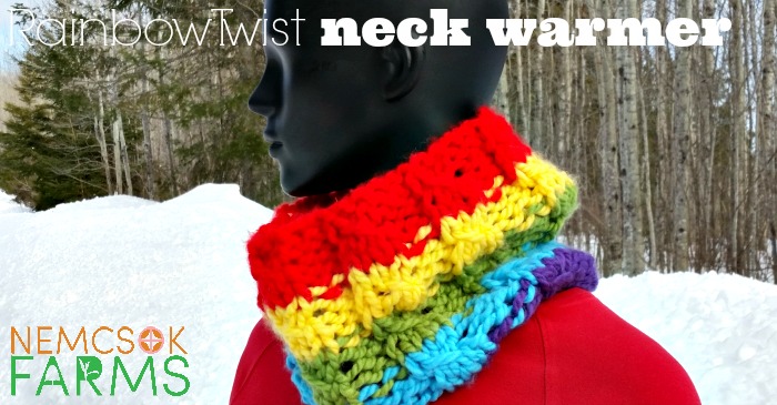 Rainbow Twist Neck Warmer Nemcsok Farms