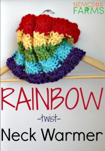 One Hour Rainbow Twist Neck warmer Knitting pattern