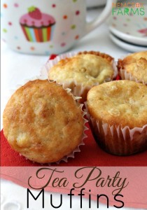 Tea Party Banana and White Chocolate Mini Muffin Recipe for Easter, Mother's Day, and Spring celebrations