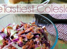 The Tastiest Recipe for Coleslaw with a tangy creamy dressing perfect for picnics, potlucks and any occasion