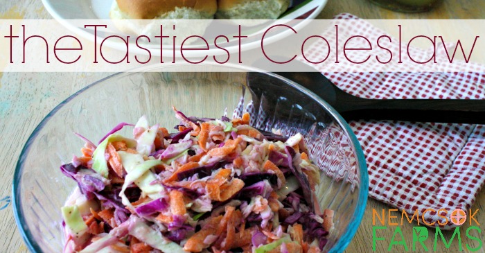 The Tastiest Recipe for Coleslaw with a tangy creamy dressing perfect for picnics, potlucks and any occasion