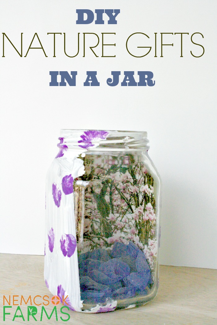 DIY Nature Gifts in A Jar - the perfect Mohter's Day, Father's Day, Teacher's Appreciation Day, or Any Occasion Gift Made with Upcycled Materials and Things Found in Nature