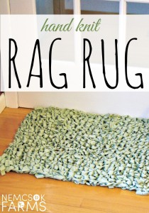 DIY Hand Knit Rag Rug made from an Up-cycled bed sheet!
