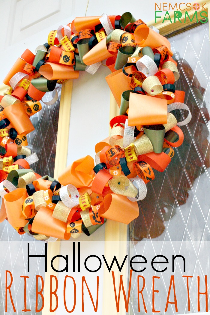 DIY Halloween Ribbon Wreath Tutorial - Nemcsok Farms