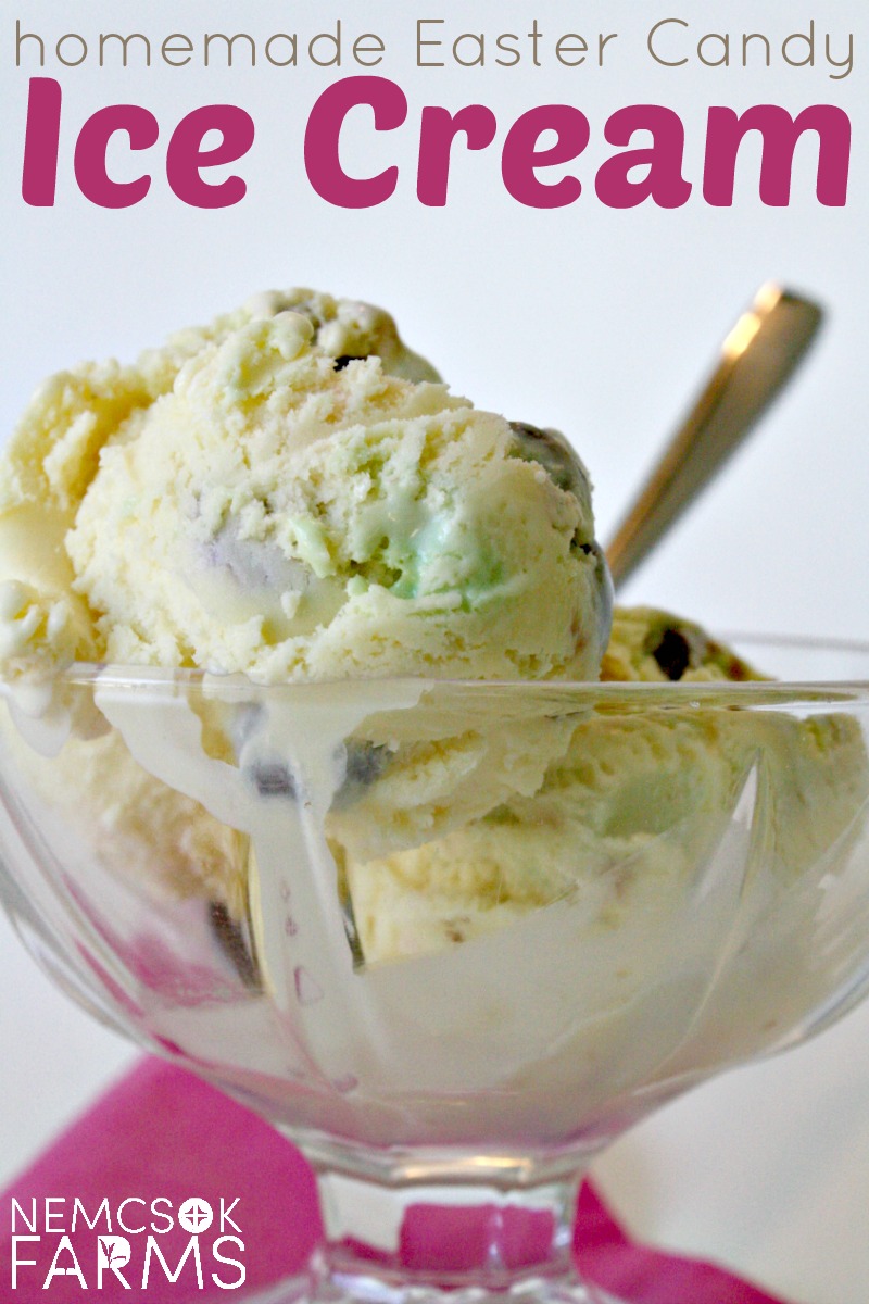 Homemade Ice Cream made with Easter Candy -