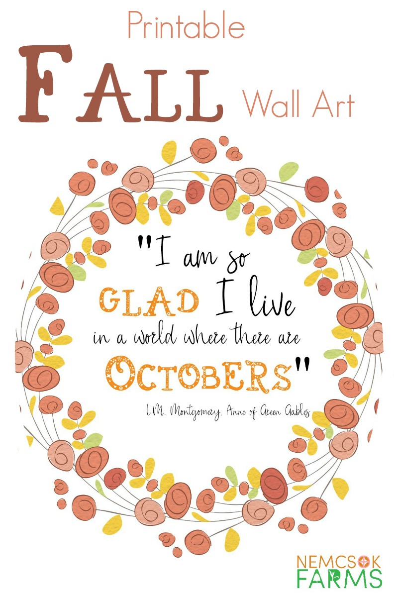 I am so glad I live in a world where there are octobers free printable wall art