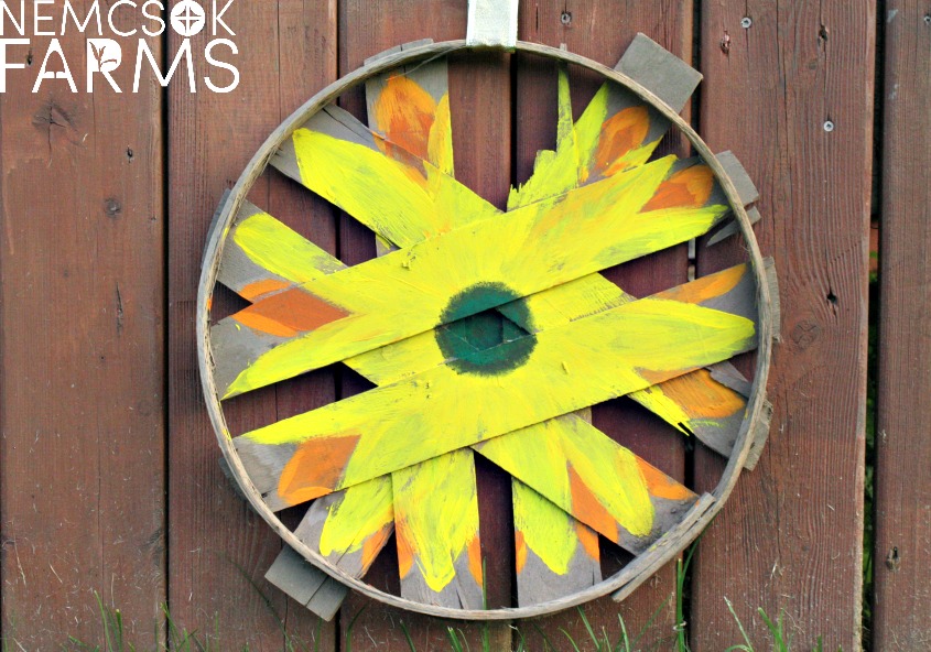 Rustic Sunflower Bushel Lid Wreath DIY - Perfect Fall Garden Arts & Crafts