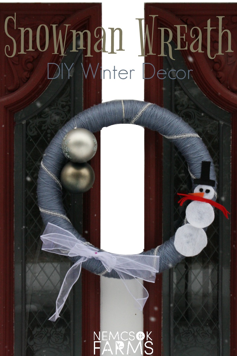 DIY Snowman Wreath Winter Front Door Decor 
