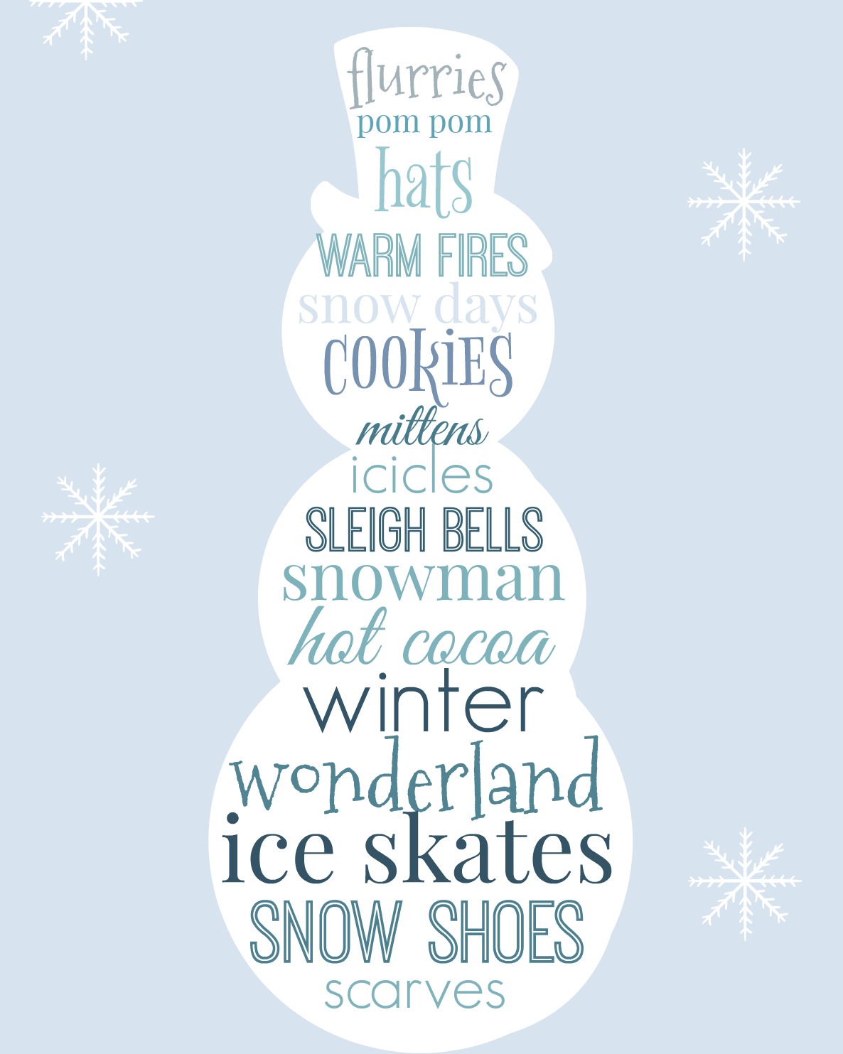 Free Printable Winter Wall Art