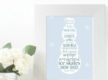 Snowman Subway Style free printable wall art. Easy DIY farmhouse style decor, perfect for framing and for gifting