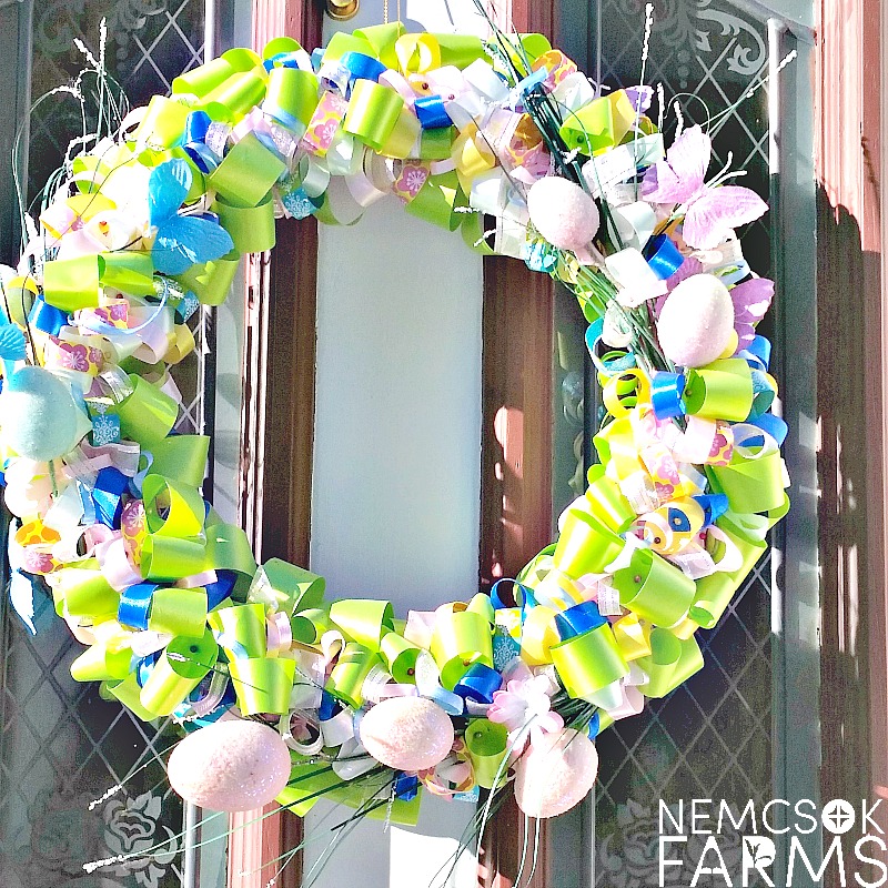 DIY Easter Ribbon Wreath Tutorial - Nemcsok Farms