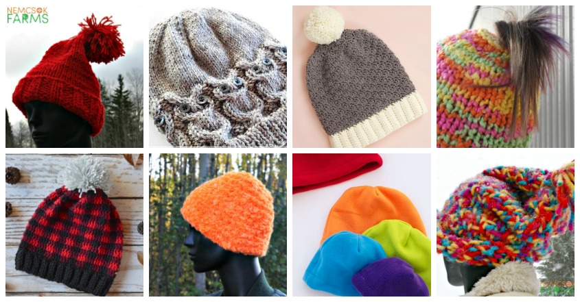 Knitting, Sewing and Crochet Patterns and Tutorials for hats to DIY this winter