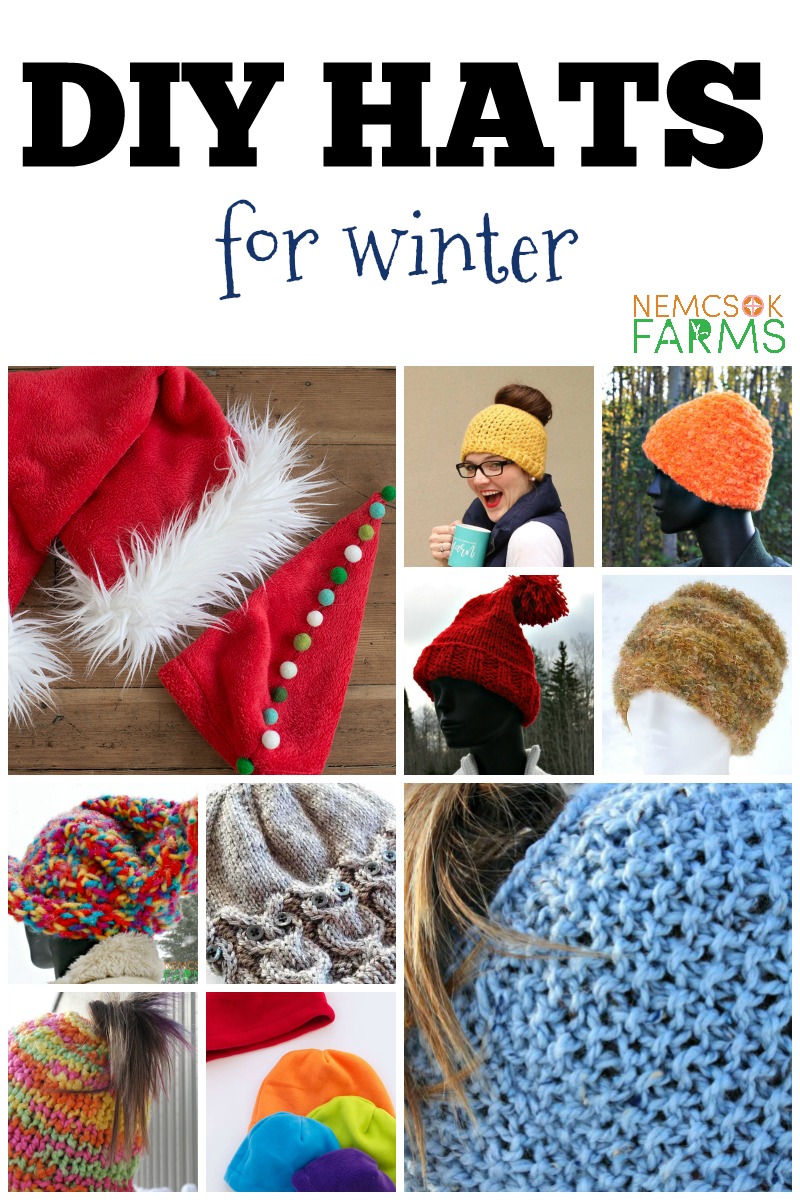 Knitting, Sewing and Crochet Patterns and Tutorials for hats to DIY this winter