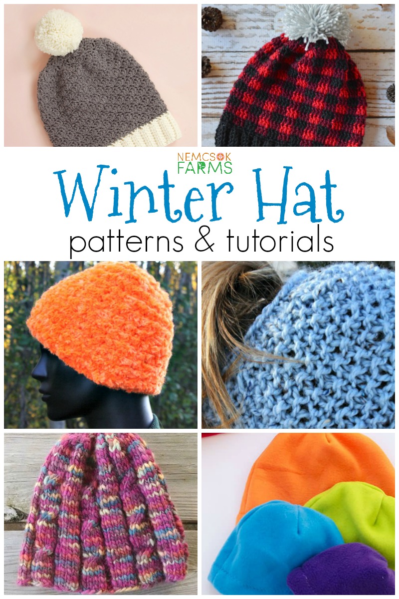 Knitting, Sewing and Crochet Patterns and Tutorials for hats to DIY this winter