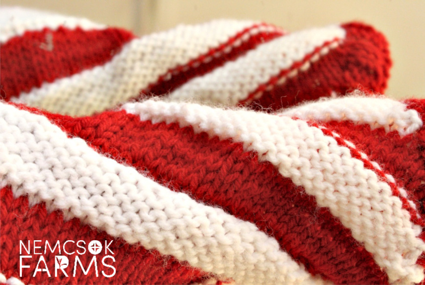 Free Knitting Pattern and Tutorial for some deliciously sweet candy cane swirl legwarmers DIY holiday gifts and festive wear