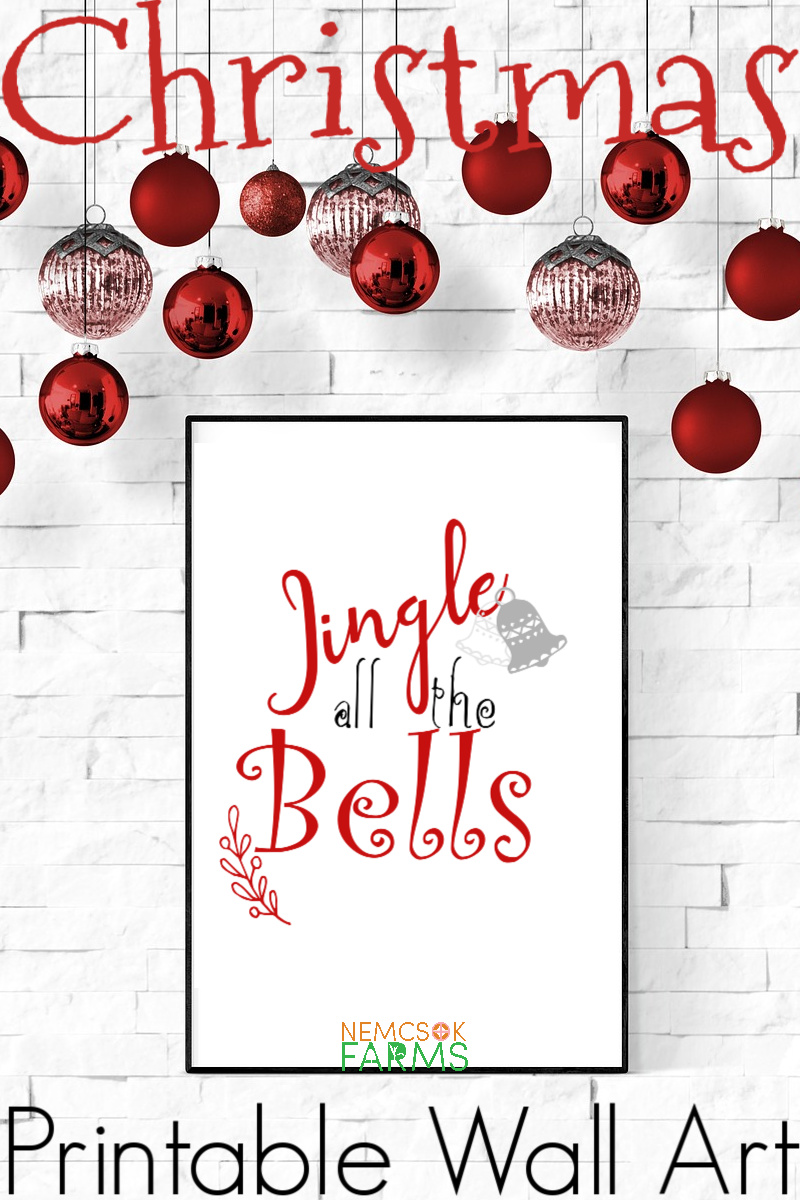 Jingle All The Bells Printable Wall Art for a fun and quirky Christmas