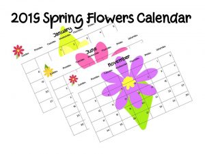 Printable 2019 Spring Flower Calendar from January to December complete - just the right thing to get ready for spring!