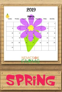 Printable 2019 Spring Flower Calendar from January to December complete - just the right thing to get ready for spring!