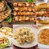recipes for frozen chicken breasts, grilled, kabobs, buffalo chicken sandwich, chicken salad wrap, alfredo and chicken pot pie