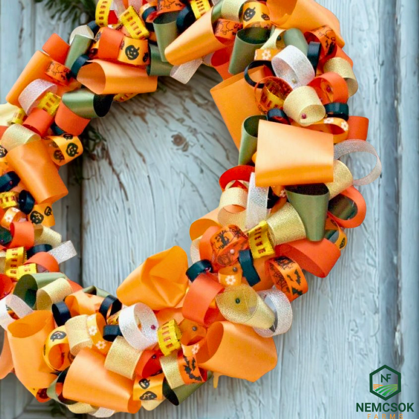 DIY Halloween Ribbon Wreath 